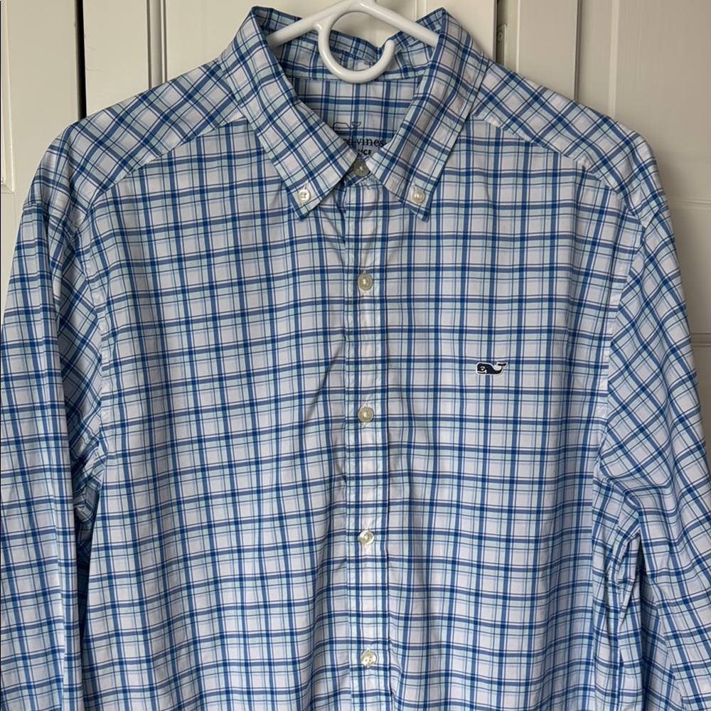 Vineyard Vines Men's Blue Plaid Shirt